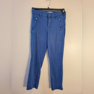 Level 99 Anthropologie Blue Straight Pants Size 27 Zipper Pockets